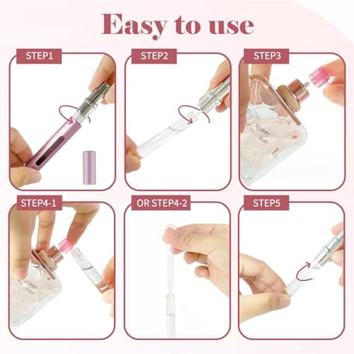 OBSGUMU 4pcs Mini Perfume Travel Bottle, Perfume Atomiser Refillable, 5ML Spray Bottles, Portable for Travel Holiday, Outdoor Activities and Business — view 4