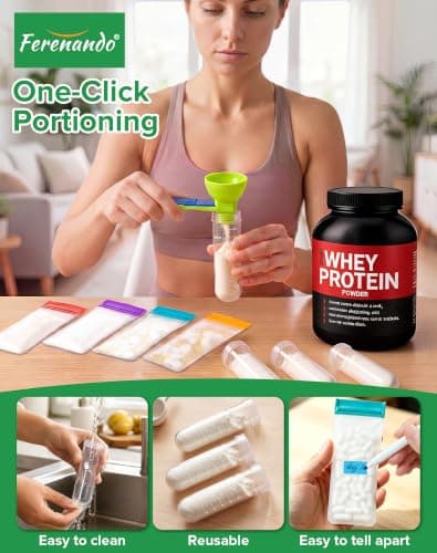 Ferenando 22 Pcs Protein Powder Travel Container for Fitness Enthusiasts — view 2