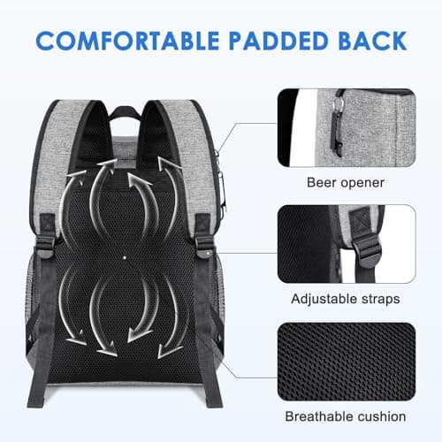 24L Insulated Soft-Sided Cooler Backpack for Camping Beach Picnic & Travel — view 6