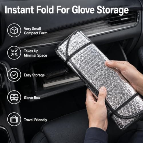 Car Windshield Cover - Foldable Windscreen Sun Shade | Heat Shield — view 6