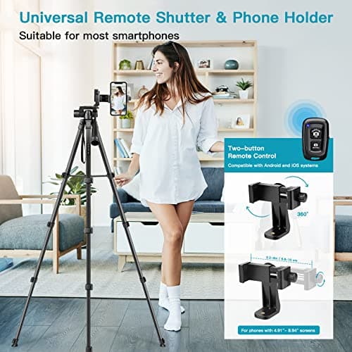 Victiv Camera Tripod for Canon Nikon Sony 172cm, Lightweight & Portable — view 4