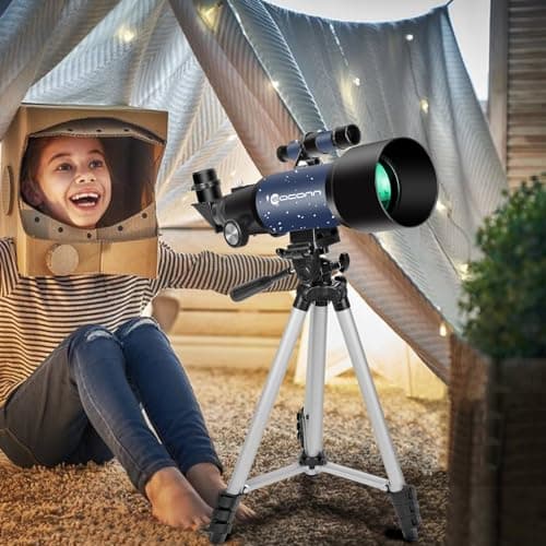 Telescope for Adults Beginners, 70mm Aperture 400mm AZ Mount Fully Multi-Coated Optics Refractor Portable Telescopes, Travel Telescope with Tripod and Phone Adapter-Blue — view 6