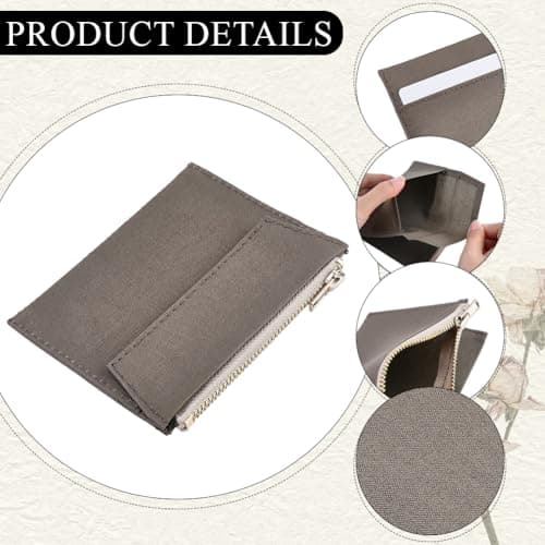 CRASPIRE Travelers Notebook Zipper Pocket Canvas 5 x 3.8in Insert Refill Pouch for Passport Size File Folder with Elastic Band Olive Planner Wallet Card TN Accessory Holder Paper Storage Bag Journal — view 5
