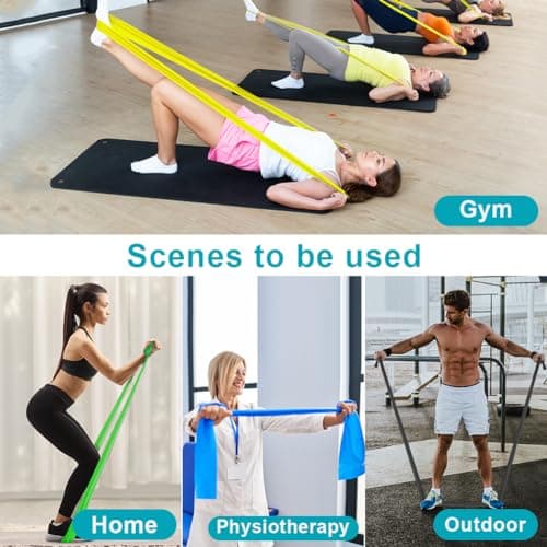 Flintronic 4 Pack Resistance Bands Set, TPE Elastic Bands with 4 Resistance Levels, 1.5M Workout Bands for Women and Men Strength Training, Yoga, Pilates — view 6