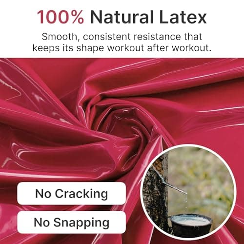 TechStone Resistance Bands Set for Men and Women, Pack of 5 Different Resistance Levels Elastic Band for Home Gym Long Exercise Workout – Great Fitness Equipment for Training (Red) — view 3