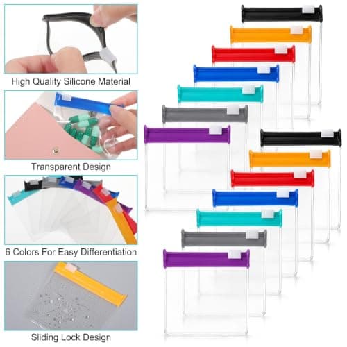 Hpmjz 14 Pcs Pill Pouch Bag Set Medicine Bag for Travelling with Slide Lock — view 5