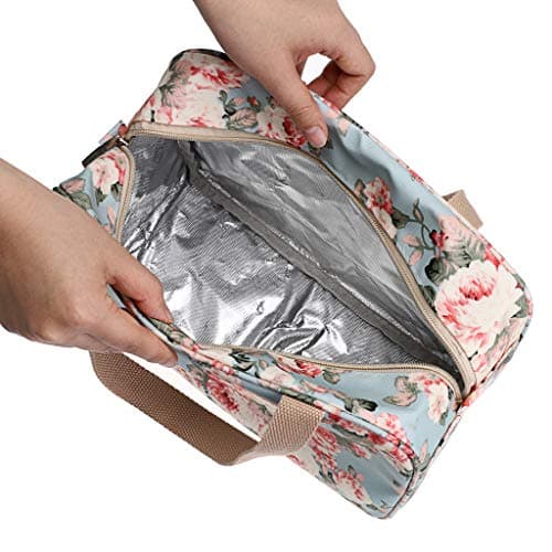 IGNPION Woman Large Travel Toiletry Bag Waterproof Wash Bag Make up Organizer Bag Cosmetic Bag Swimming Gym Bag (Light Blue Flower) — view 4