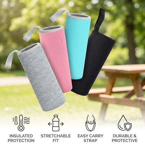 4PCS Water Bottle Sleeve, Insulated Neoprene Holder for Outdoor Activities and Commuting, Protective Covers with 550 ml Capacity, Secure Fit Design for Temperature Maintenance and Spill Prevention — view 3
