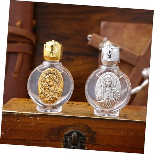 2Pcs Embossed Glass Holy Water Bottles, Leak-Proof Travel Containers — view 5