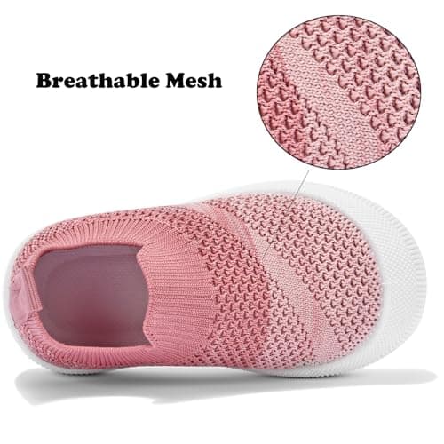 Baby Shoes Mesh Breathable Non-Slip First Walking Shoes for Girls Infant Prewalker Soft Sneakers(Pink, tag22/18-24 Months) — view 4