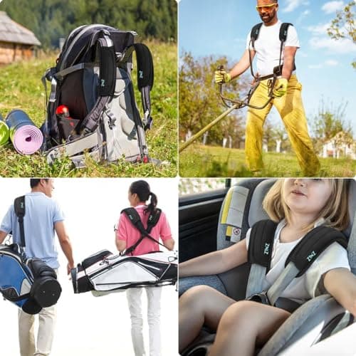 ZINZ 2P Universal Shoulder Pad with Thick Cushion for Backpack,Black — view 6