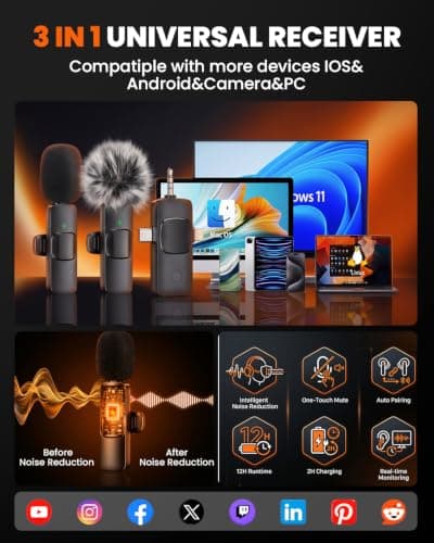 DMYWB 71" Phone Tripod Vlogging Kit for iPhone/Android — view 2