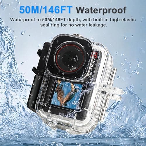 FitStill 60M/196FT Waterproof Housing for DJI OSMO Action 5 pro/4/3, Waterproof Housing + Buoyancy Handle for Underwater Shooting DJI Action 5pro/4/3 Protective Accessories — view 3