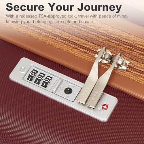 Kono 28 Inch Hard Shell Suitcase Large Expandable Luggage (Burgundy/Brown) — view 6