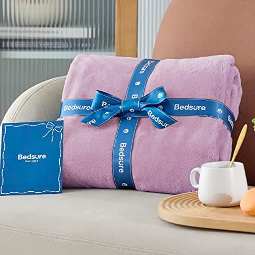 Bedsure Fleece Throw Blanket for Bed - Flannel, Light Purple, 150x200 cm — view 6