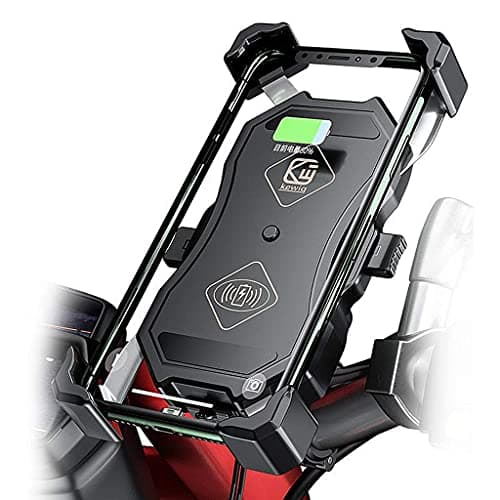 Tuoservo Motorcycle Phone Mount with Wireless and USB Charger 15W Qi Fast Charging Cell Phone Holder for Motorcycle ATV Boat Bike — view 2
