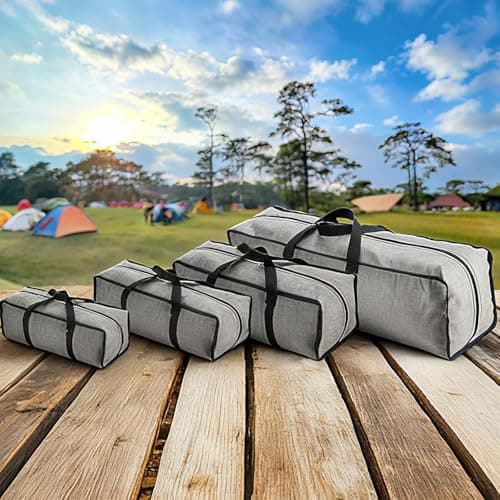 Nexarelle 1 Pcs Zippered Tripod Bag, 120x25x25cm Water Resistant Oxford Cloth Outdoor Equipment Storage Bag with Handle for Travel Outdoor Camping Sports Fishing Rod, Grey — view 5