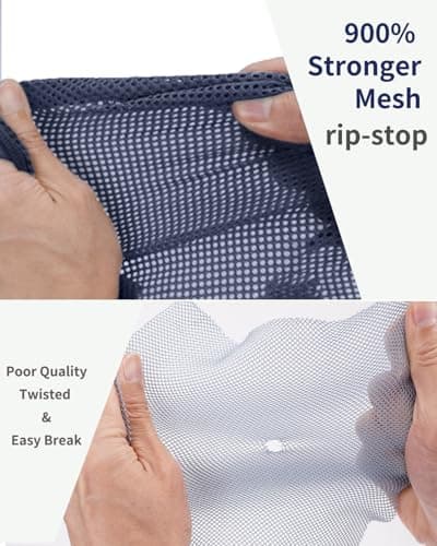 ECOHUB Packing Cubes for Suitcase, 6pcs Suitcase Organiser Bags with Tag, Recycled Travel Organiser Packing Bags for Backpack, Rip-stop Mesh Luggage Packing Organizers, Dark Blue (Patent Pending) — view 3