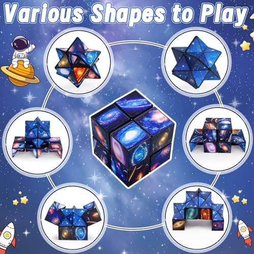 6 7 8 9 10 11 Year Old Boy Gifts: Infinity Cubes Toys for Kids Age 8-12 Birthday Presents for Girls Boys Autism Travel Magic Cube for Children Space Solar System Fidget Puzzles Smart Games Toy — view 2