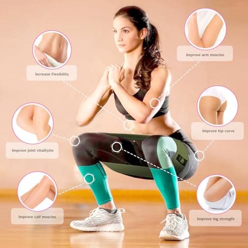 CFX Resistance Bands Set, Exercise Bands with Non-Slip Design for HIPS & Glutes, 3 Levels Workout Bands for Women and Men, Booty Bands for Home Fitness, Yoga, Pilates (Military Green Set) — view 6