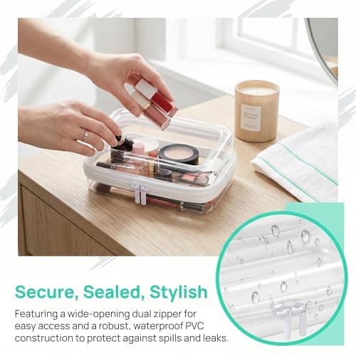 3Pcs Clear Cosmetic Bags, Waterproof Transparent Toiletry Organizer Case — view 6