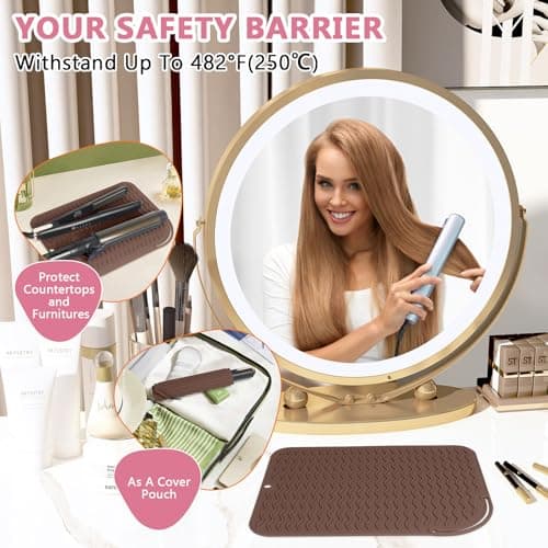 WRORUNER Plus Size Silicone Heat Proof Mat for Hair Straighteners — view 2