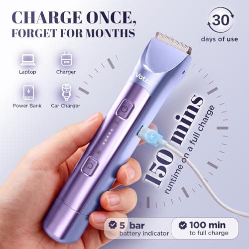 Votzel Lady Shavers 2 in 1,Bikini Trimmer Women,Facial Hair Remover IPX7 — view 6
