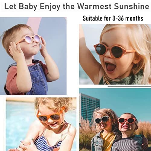 iNszkoos Flexible Polarized Baby Sunglass with Strap Adjustable, Infant Outdoor Sunshade UV 400 Protection Soft Silicone Frame Baby Sunglasses for 0-36 Months Toddler Newborn Boys Girls — view 5