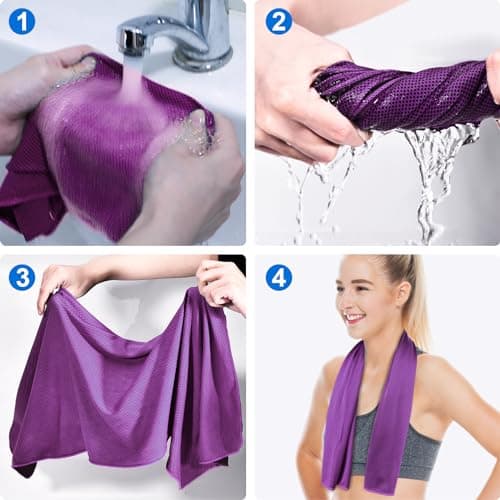 Sukeen Cooling Towel (40"x12"), Quick Dry Fitness Ice Towel for Gym, Golf, Yoga, Outdoor Work, Sports, Travel, Camping, Instant Cool for Neck and Face — view 6