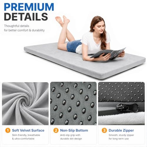 Foam Camping Mattress, Portable Sleeping Pad for Cot (Twin XL:79X38) — view 6