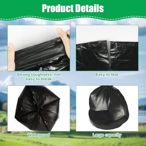 Flintronic Camping Toilet Bags, 60 PCS (3 Roll) Camping Toilet Liner Bags, Portable Toilet Bags, Waterproof Camp Trash Bags for Camping, Hiking, Travel, Kitchen, Home — view 3