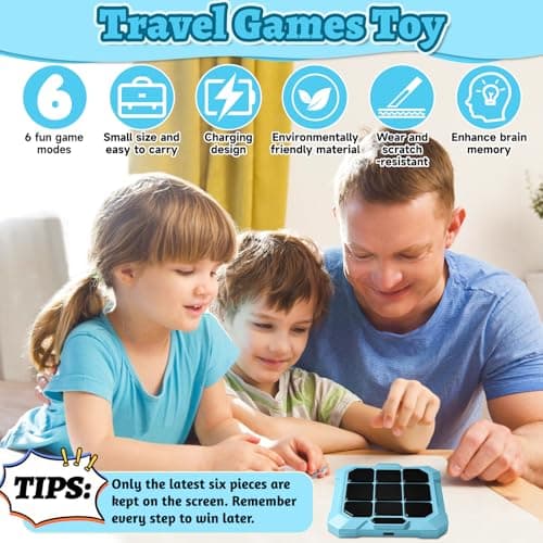 6-in-1 Electronic Tic Tac Toe Game, Rechargeable Noughts and Crosses Game — view 2