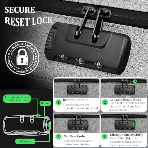 HNSHAG Odor Resistant Storage Bag with Combination Lock, Lockable Travel Organizer Case for Spices, Tea, Coffee, Personal Items, Home and Travel Use, Father’s Day Gifts Storage Box for Men — view 5