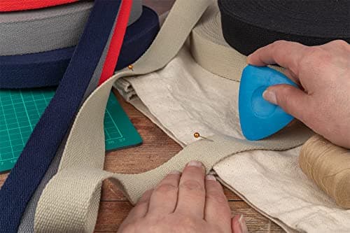 Cotton Bag Strapping - 35mm Wide Premium Rucksack Luggage Strap, Cotton Fabric, Webbing Strap, Heavy Duty Straps, Bag Making Supplies, Upholstery Strap by Discount Fabrics LTD (Natural,5m) — view 3
