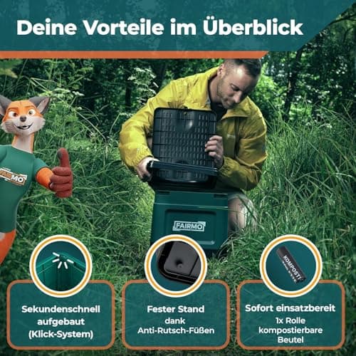 Portable Travel Loo, Folding Camping Toilet with Waste Bags & Carry Bag — view 2