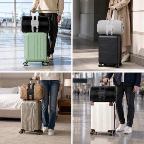 2-Pack Adjustable Luggage Straps, Suitcase Bag Bungee Belt for Travel — view 6