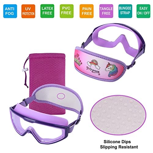RUIGAO Kids Swim Goggles Age 4-7, Toddler Goggles No Tangle, Child Swimming Mask/Bungee Strap/Soft Band (1PK - Purple Princess) — view 2