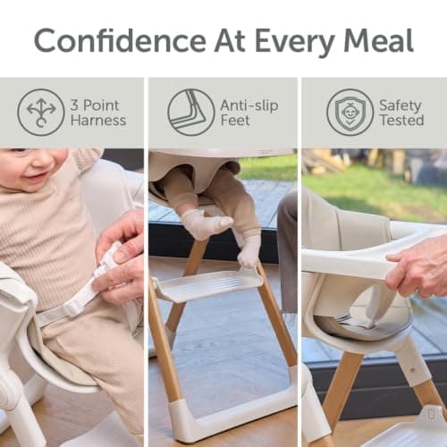 Baby Elegance Mash High Chair Bundle for Babies & Toddlers (0-3yrs) - White — view 6