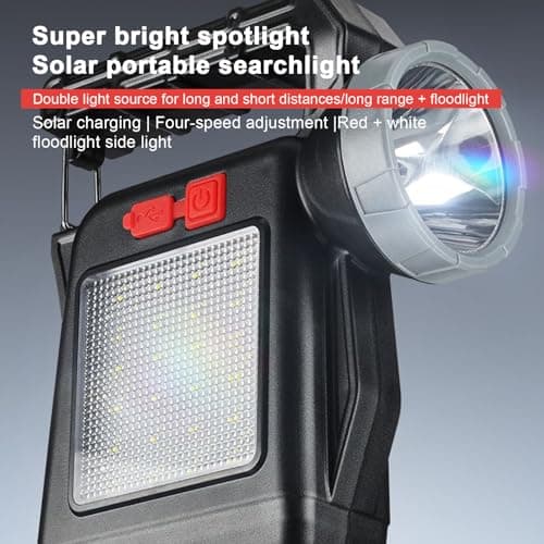 Flashlight Solar Powered Portable Rechargeable Solar Powered Long-Lasting — view 6