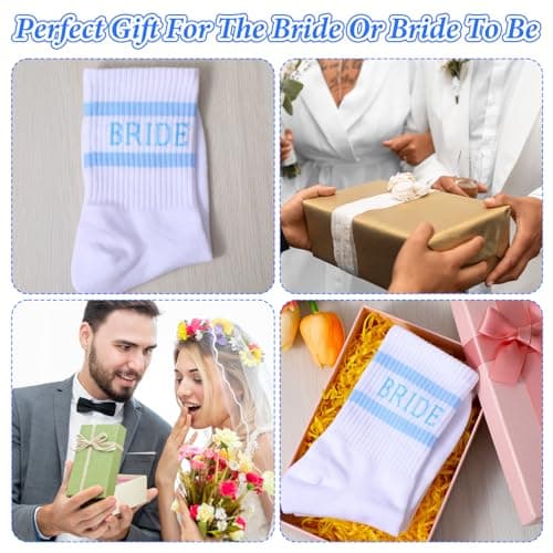 Mabor Bride Socks, Something Blue Gift for Wedding Day Bachelorette Party — view 5
