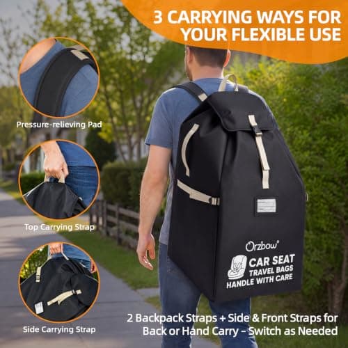 Orzbow Car Seat Travel Bag, Universal Car Seat Bag for Airplane — view 5