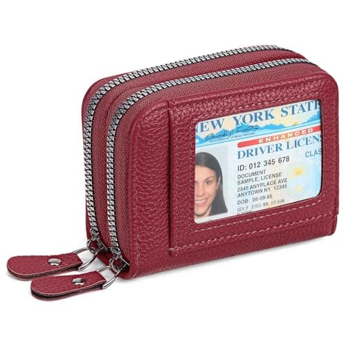 SENDEFN Wallet for Women RFID Blocking Credit Card Holder for Women Small Blocked Accordion Wallets Ladies Purse with Zipper Coin Pocket & ID Window