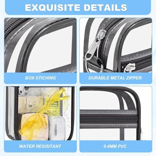 Slumou Clear Bag for Stadium Events - Sports Messanger Bag Small Mini Clear Purse for Fan, Concert, Work, Travel (Charcoal Gray-S) — view 6