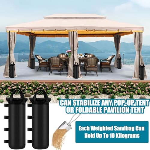 YUJUVI Gazebo Weights Sand Bags 8 Pack Gazebo & Tent Sandbag Weights Wind Sandbags Weights for Gazebo Legs Grade Heavy Duty Weights Bag Sandbags And shovel for Gazebo, Tent, Marquee, Carport — view 3