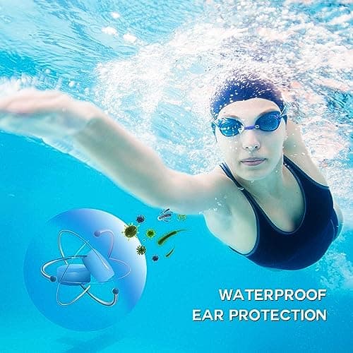 Silicone Ear Plugs for Sleeping, 6 Pairs 27dB Re-Usable Waterproof Noise Cancelling Premium Moldable Ear Plugs for Sleeping, Travelling, Studying Noise Reduction Blue — view 5