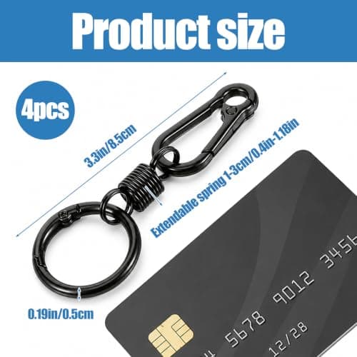 Ymapinc 4Pcs Small Carabiner Clip Zipper Lock Anti Theft Double Opening — view 2