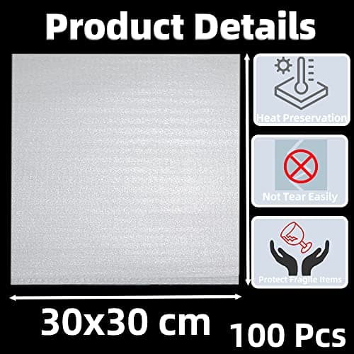 Olicky 100 Pack Foam Pouches for Packing, 30x30cm Cushion Foam Wrap Bags — view 2