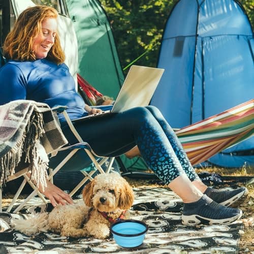 Aruicheng Collapsible Dog Bowl - 2 Pack Portable Dog & Cat Food & Water Bowls with Carabiner - 350ml — view 4