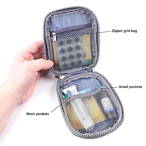 siduytin Emergency Kit Organizer Zipper Waterproof Empty Storage Bag Classification Pockets Oxford Cloth Travel Package Case, Red Small — view 5