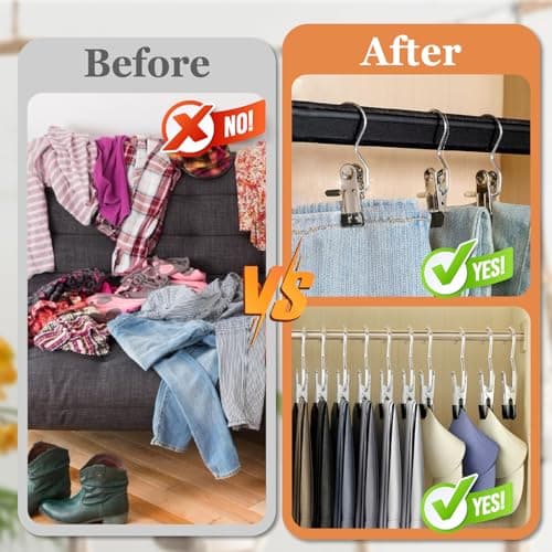 JIUHEEDAMAI 32 Pcs Portable Laundry Hooks, Metal No-slip Boots Hanger Clips — view 5